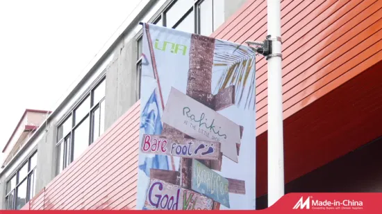 Staffa per poster su palo per autostrada commerciale con supporto per banner rivestito in acciaio inossidabile salvabandiera per esterni